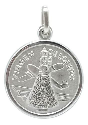 Medalla Virgen De Loreto - Plata 925 - Grabado - 20mm