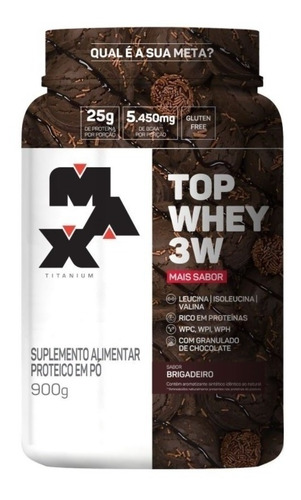 5x Wey Protein 3w Max Titanium ( Top Whey ) 900g Lançamento