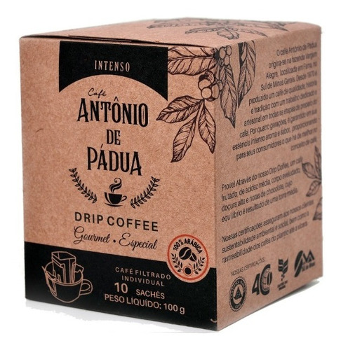 Coador Individual Drip Café Antônio De Pádua-10 Sachês-10g