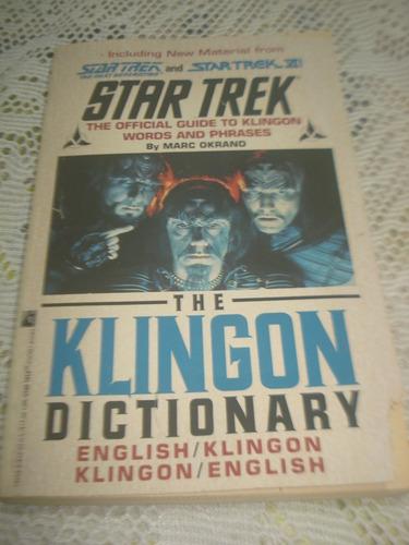 The Klingon Dictionary (star Trek) - Marc Okrand 1992