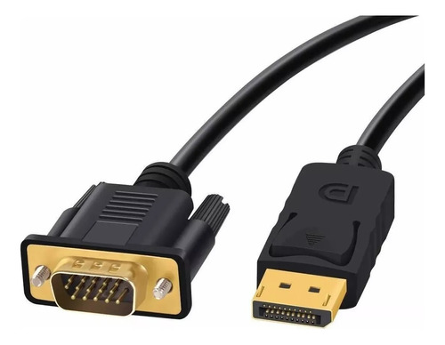 Cable Displayport A Vga 1.8 Metros De Cable Dp To Dvi 4k Color Negro