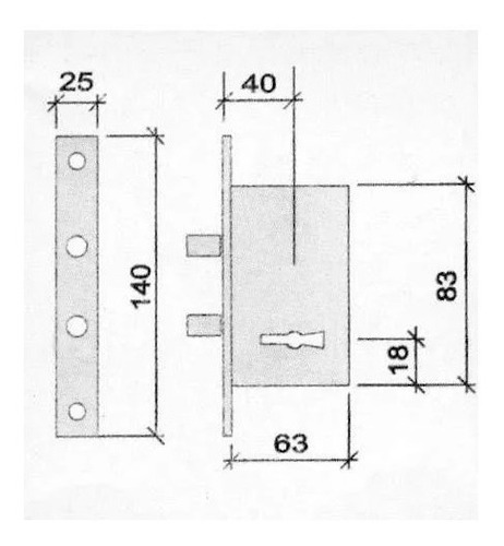 Imagen 3 de 4 de Kit 2 Cerrojo Hermanados Atila Dos Pernos Cerradura 4 Llaves