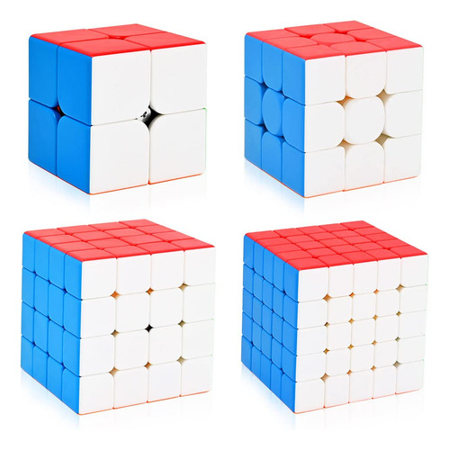 Juego De Cubos De Velocidad 2x2 3x3 4x4 5x5 En Caja De Regal
