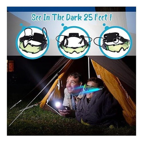 Agm-gafas De Vision Nocturna, 25 Pies Ajustables Con Luces