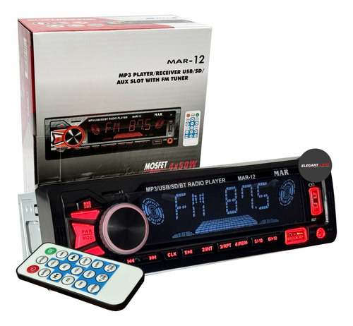 Autoradio 1din Universal Mar Mp3 Usb Bt