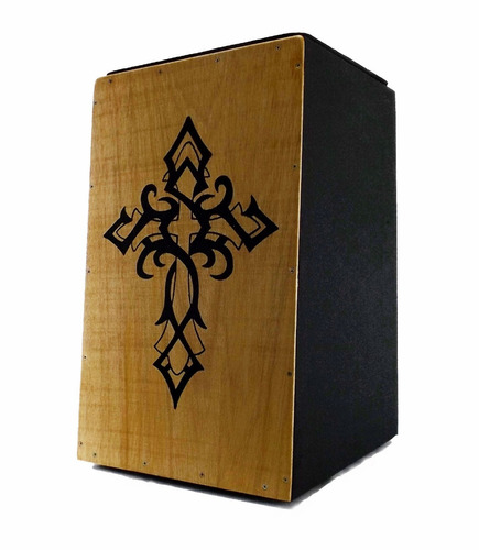 Cajon Acústico Percussionline Cruz Cristã Natural Promoção