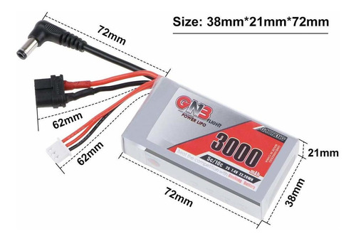 Gaoneng 3000mah Lipo 2s 7.4v Fatshark Dji Gafas De Batería C