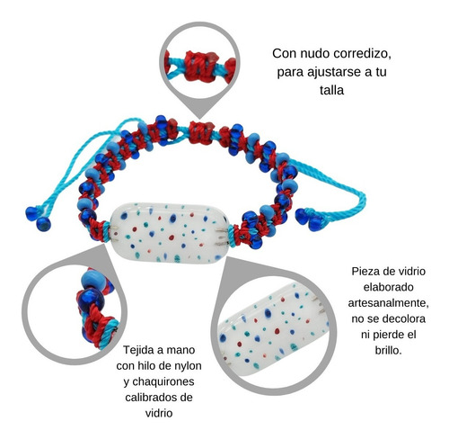 Imagen 3 de 4 de Pulsera Tejida Chaquiron Lunares Pecosita