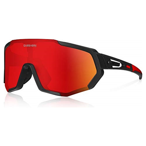 Lentes Deportivos Polarizados De Ciclismo Color Negro Rojo