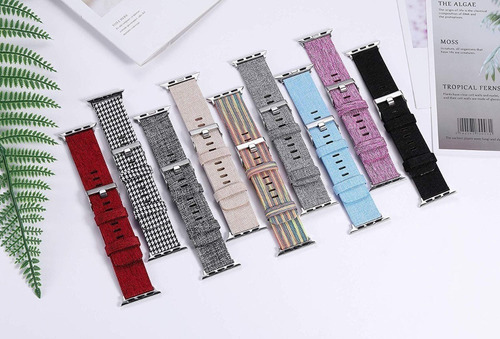 Imagen 4 de 4 de Malla Canvas Tejido Para Apple Watch Exclusivas !!