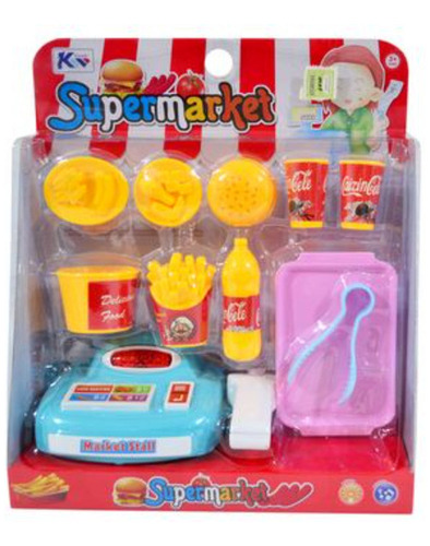 Set Burger Con Caja Registradora En Caja 22x26cm - 15106