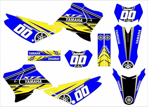 Kit Adesivo Moto Cross Trilha Xtz 250 Lander Fox Azul Lm215