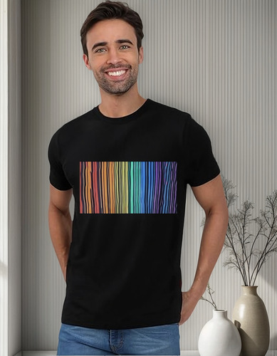 Playera Diseño Rayas Cuello Redondo Manga Corta Para Hombre