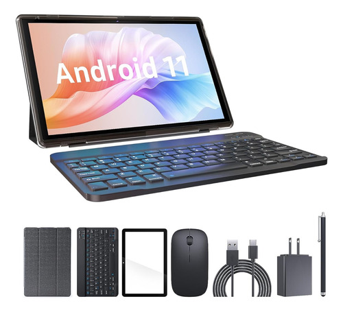 Tablet Android 11.0 - 2 En 1 - Funda Con Teclado Y Mouse 