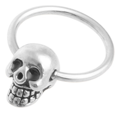 1 Par De Aretes De Aro Redondos De Calavera De Acero Inoxida