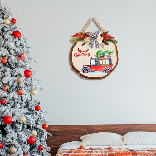 Letrero Colgante De Navidad, Letrero De Puerta Con Coronas