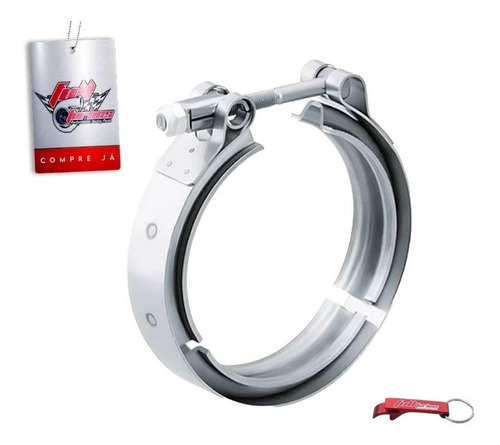 Abraçadeira 100% Inox Tipo V-band / V-clamp De 2,25 Pol