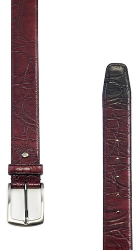 Cinturón Hombre Piel Grabada Elefante Prada Mx 350368 Color Bordó Diseño De La Tela Liso Talla 110.0