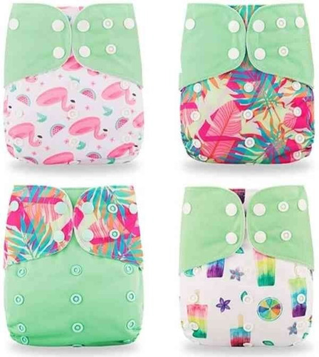 Pañales Ecológicos De Tela Kit De 4 Pañales Y 8 Insertos