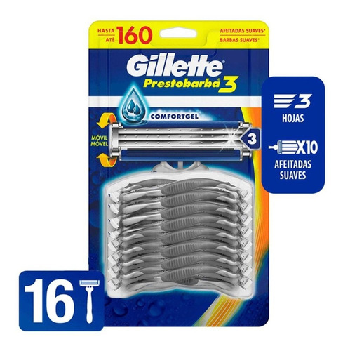 Rastrillos Gillette Prestobarba 3 Con 16 Piezas