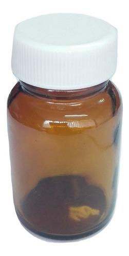 Botella Farmacia De Vidrio Ambar 30 Ml C/tapa Etiq Adhesiva