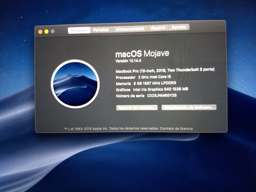 Macbook Pro 13 2016 8gb 256gb