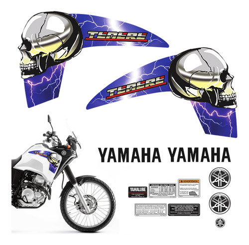 Kit Adesivos Tenere 2013 Moto Yamaha Faixa Tanque - Genérico