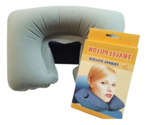 Cuello Viaje Almohada Soft Cervical Nuquero Color Azul Azul