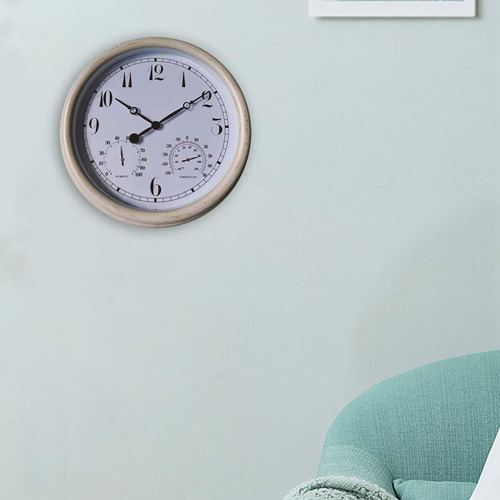 Reloj De Pared De 15 Con Termómetro