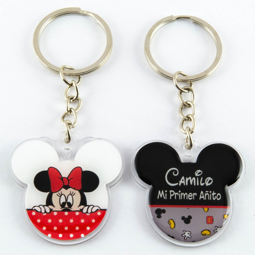 Llavero Mickey Minnie Souvenirs Personalizado Cumpleaños