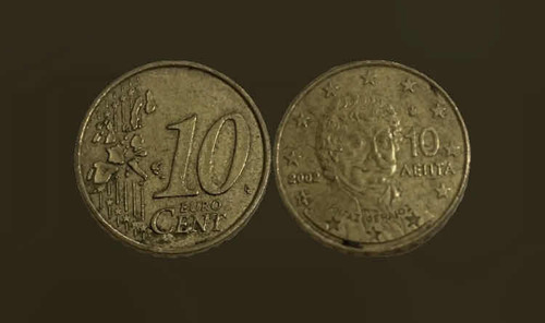 Moneda Grecia 10 Centimos Año 2002