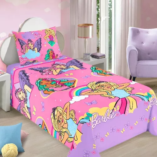 Jogo De Cama Barbie 3 Peças Solteiro 100% Algodão Lançamento