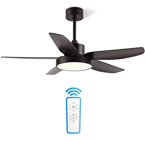 Ventilador De Techo Negro De 46'' Con Luz Y Control Remoto F