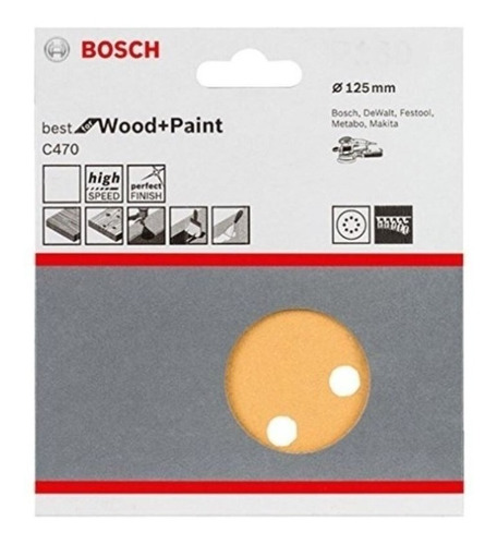 Set 5 Lijas 125 Mm Abrojo Lijadora Rotorbital Bosch G 180