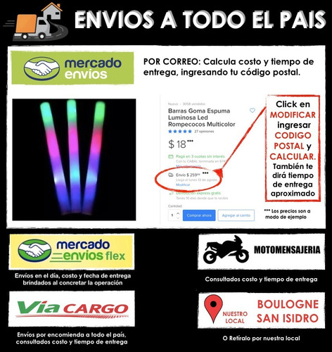 Sable Led Luminosa X 1 Unidad Cotillon Luminoso Espada Led
