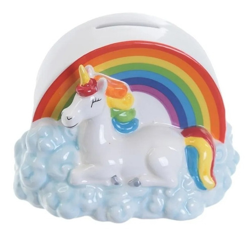 Alcancia Unicornio Arco Iris Colores Niños Infantil Diseño 