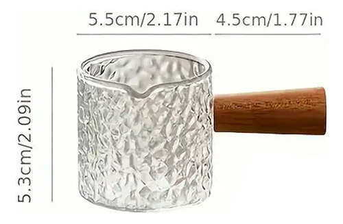 Taza De Leche 100ml Vidrio Jarrita Café Mango Madera Mt09050