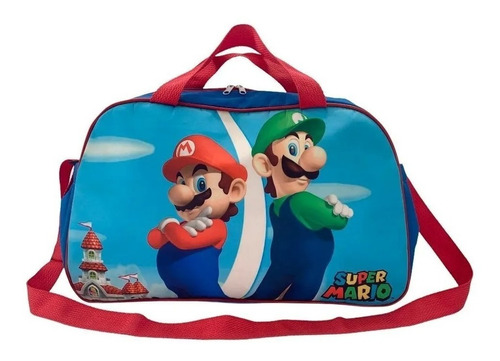 Bolsa Infantil Ou Sacola Viagem Criança Super Mario F5 G