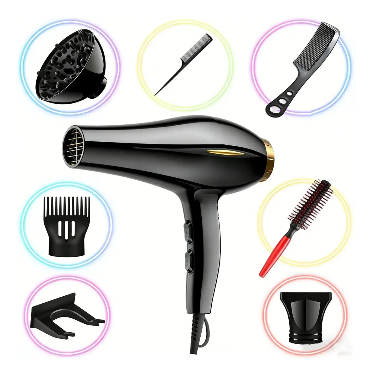 Secadora de Cabello XomiVp Profesional 8 en 1 con Iones y Turmalina