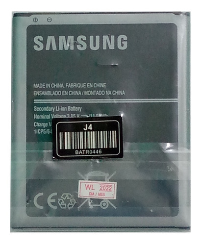 Bateria Samsung  J4  3.85 V 3000 Mah  11.55   Wh 