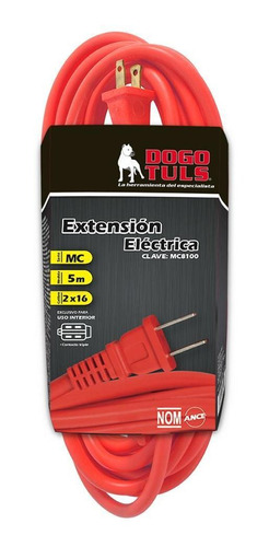 Extension Electrica 2x16 5 Mts Uso Rudo