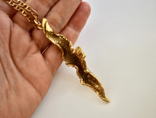 Imagen 3 de 4 de Collar Jardin, Hoja En Bronce, Joyeria Botanica, Cod1