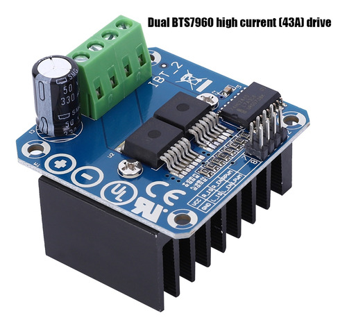 Módulo controlador de puente Arduino H de alta potencia Bts7960 43a