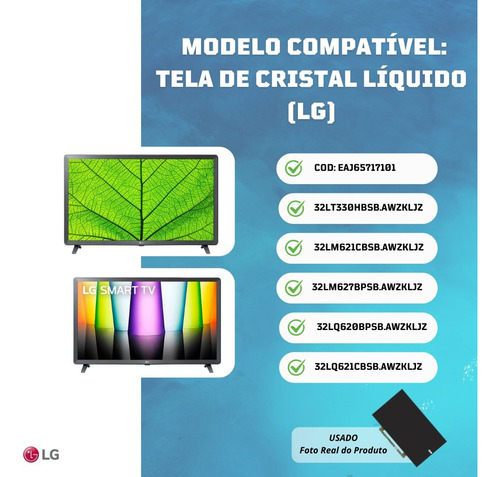 Tela De Cristal Líquido Tv LG 32lm621cbsb.awzk - Eaj65717101 (Usado)