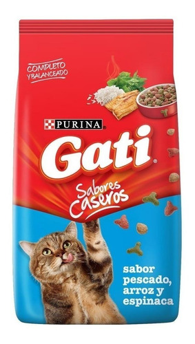 Imagen 1 de 3 de Alimento Gati Recetas Caseras para gato adulto sabor pescado, arroz y espinaca en bolsa de 15kg