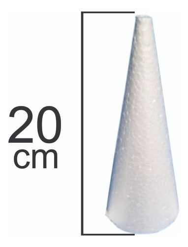 Cone Em Isopor 20cm Kit Com 2 Unidades