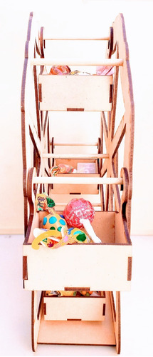 Candy Bar Vuelta Al Mundo 41cm 4 Carritos - Mdf / Fibrofacil