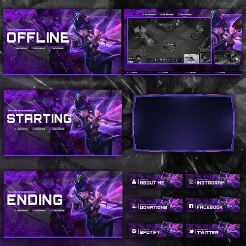 Pack Stream Twitch League Of Legends - Paneles - Overlays