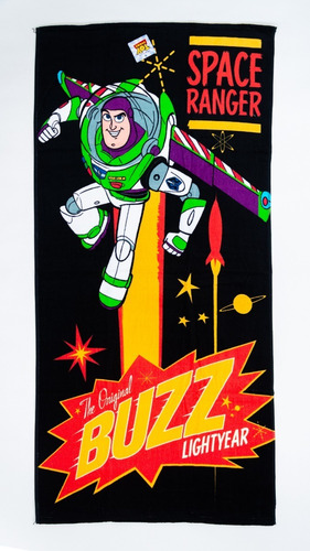 Toalla Buzz Lightyear, Disney, 100% Algodón, Hilasal Color Negro Buzz