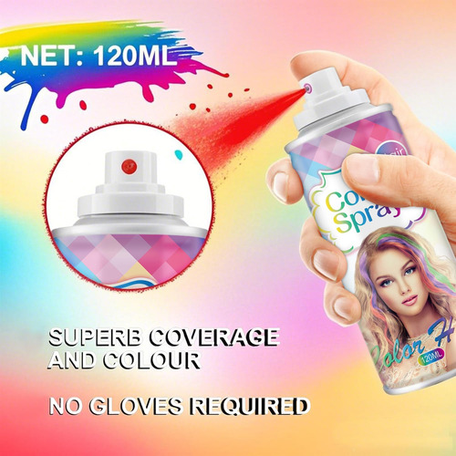 Spray De Color Temporal Para El Cabello Para Mujeres Y Niñas